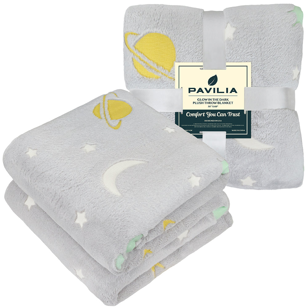Glow in the Dark Soft Plush Fleece Blanket, 50x60 Q402180