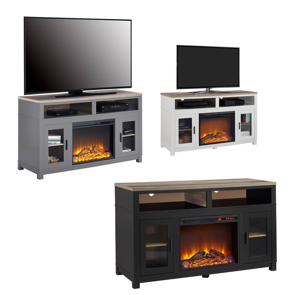 Black Electric Fireplace TV Stand F589