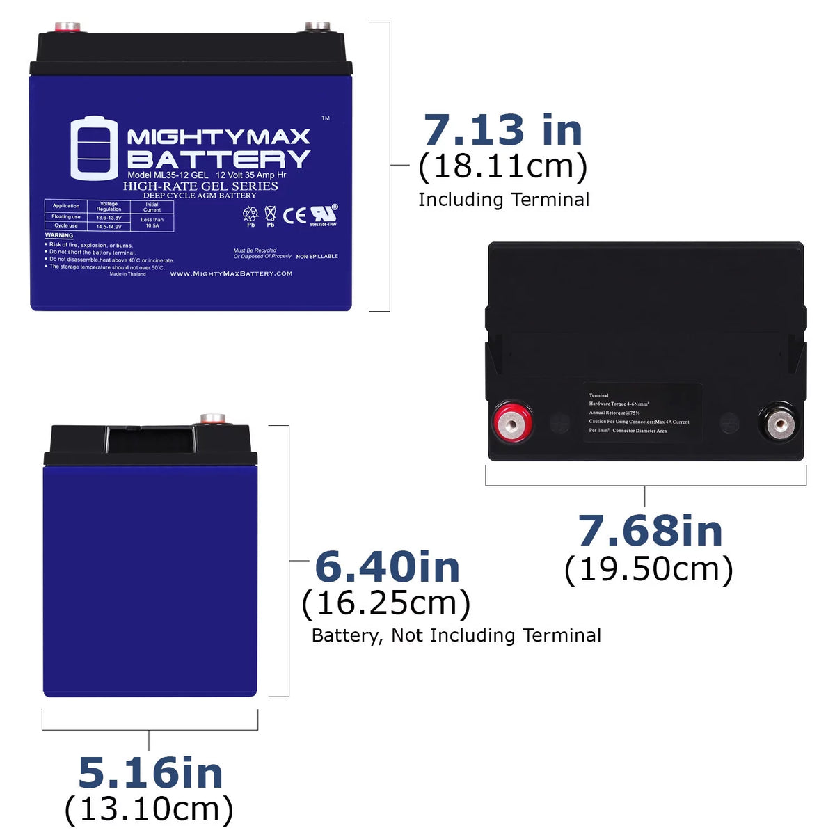 12V 35AH GEL Replacement Battery T890