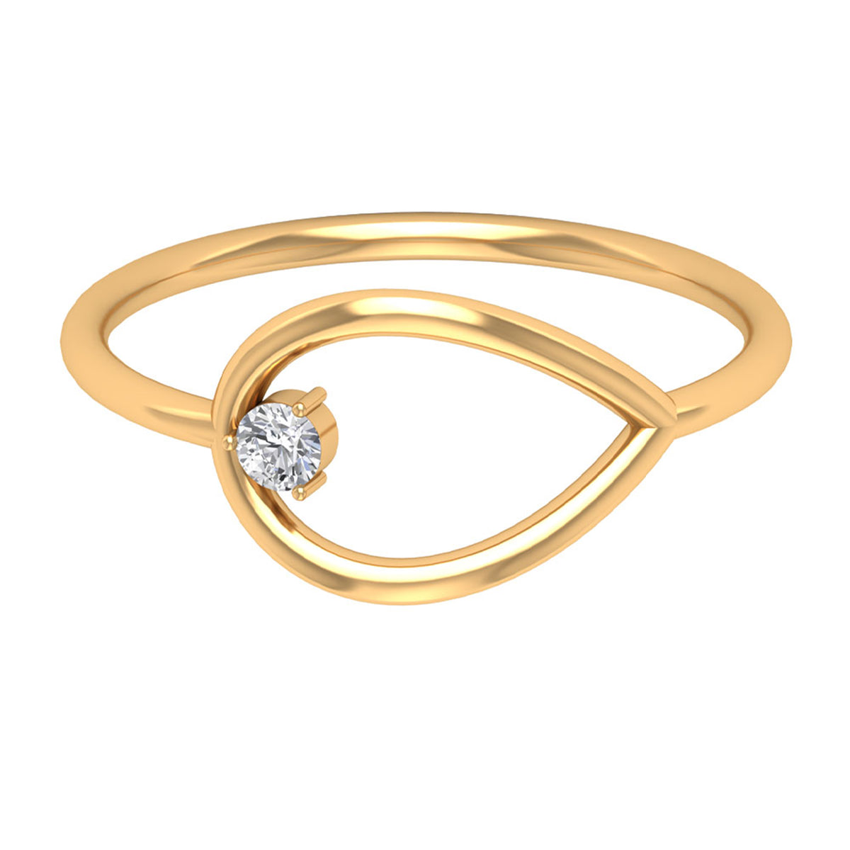 18K Yellow Gold Open Teardrop Ring X97468