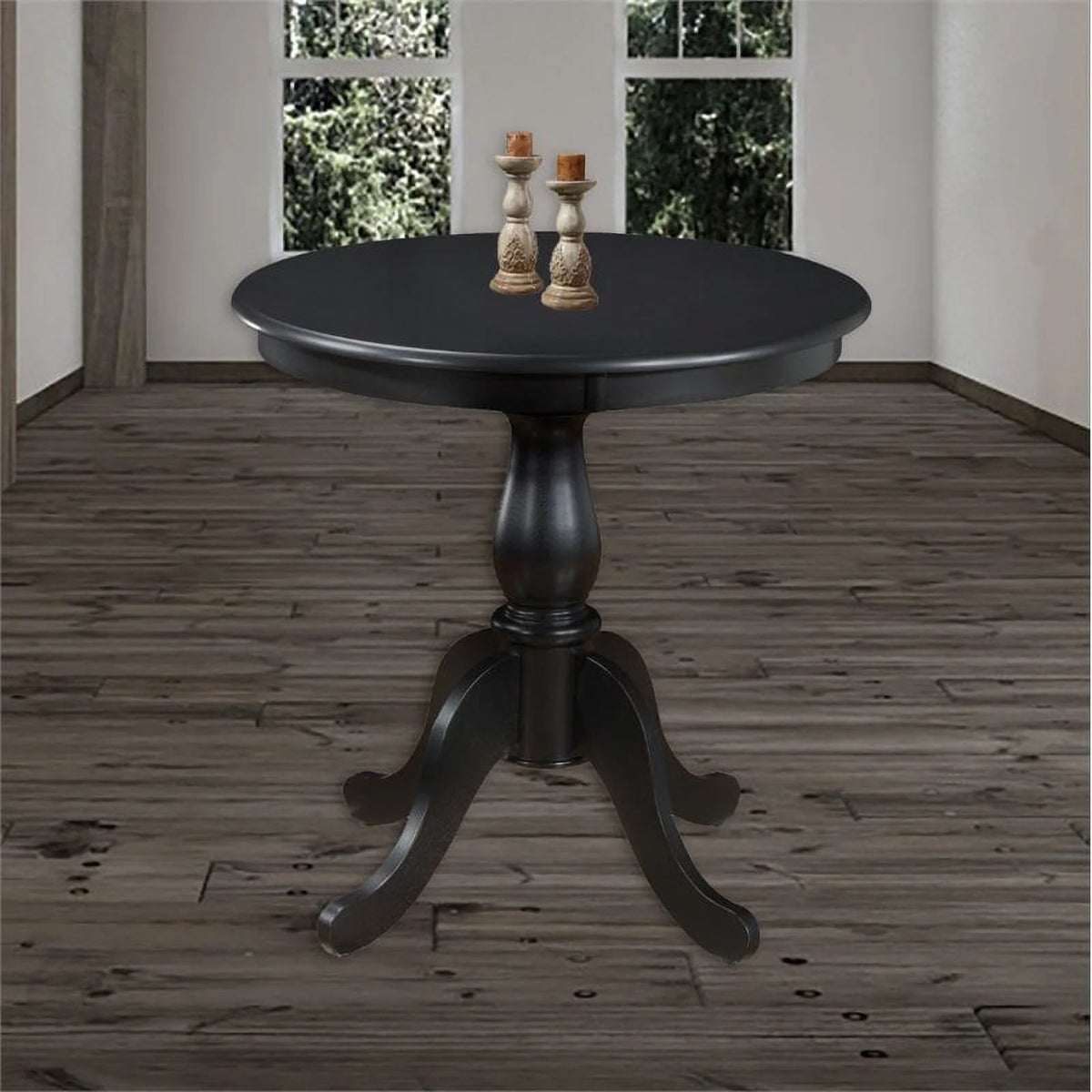 30" Round Pedestal Table in Antique Black D78626