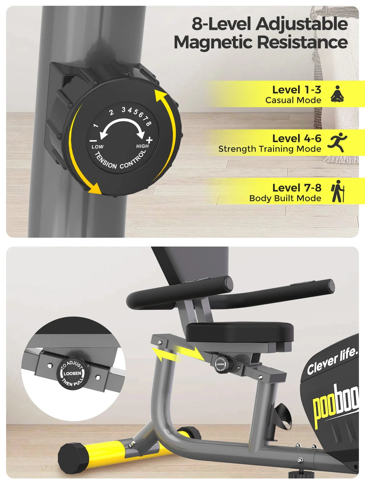 Recumbent Exercise Bike Belt Drive Indoor Cycling Bike C570