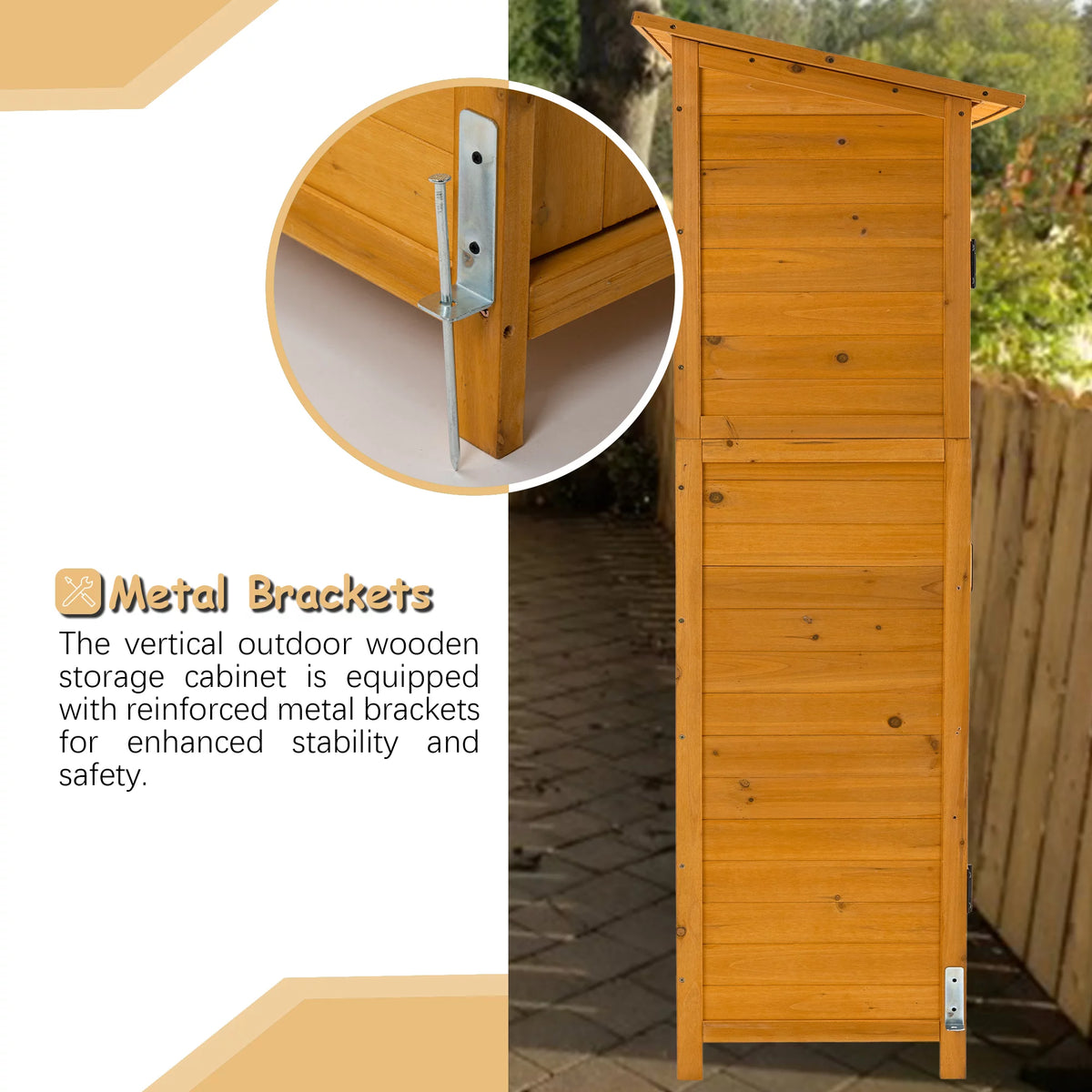 Patio Storage Shed with Detachable Shelves and Hooks F572887