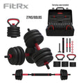 60 lbs Adjustable Dumbbell, Barbell, and Kettlebell Weight Set K842