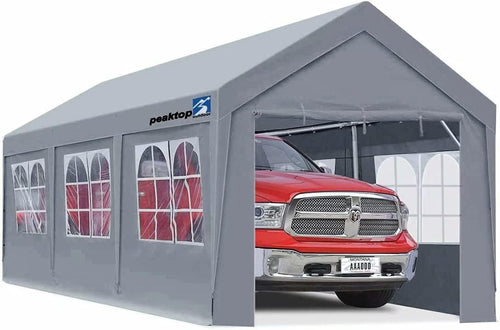 10 x 20 ft Heavy Duty Carport Canopy with Removable Sidewalls I732