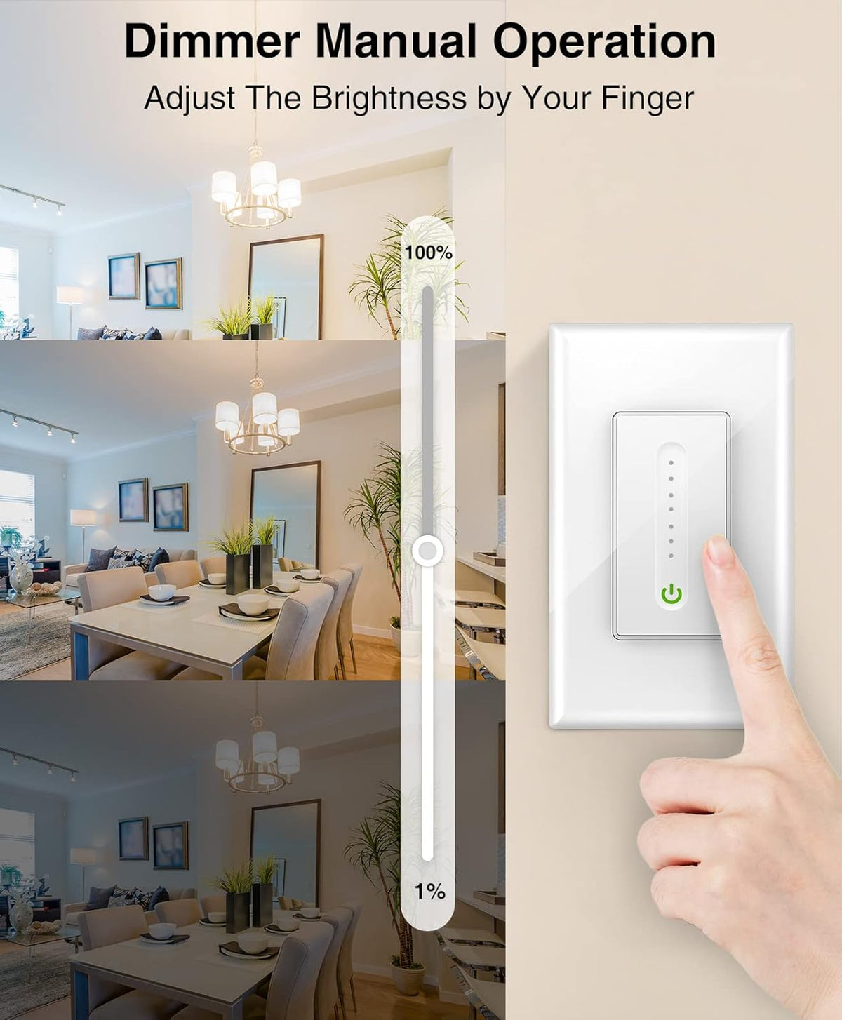 4 Pack White Smart Dimmer Switch E810295