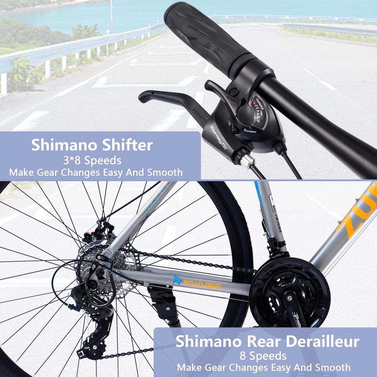 28 Hybrid Bike 24-Speed Blue U81898