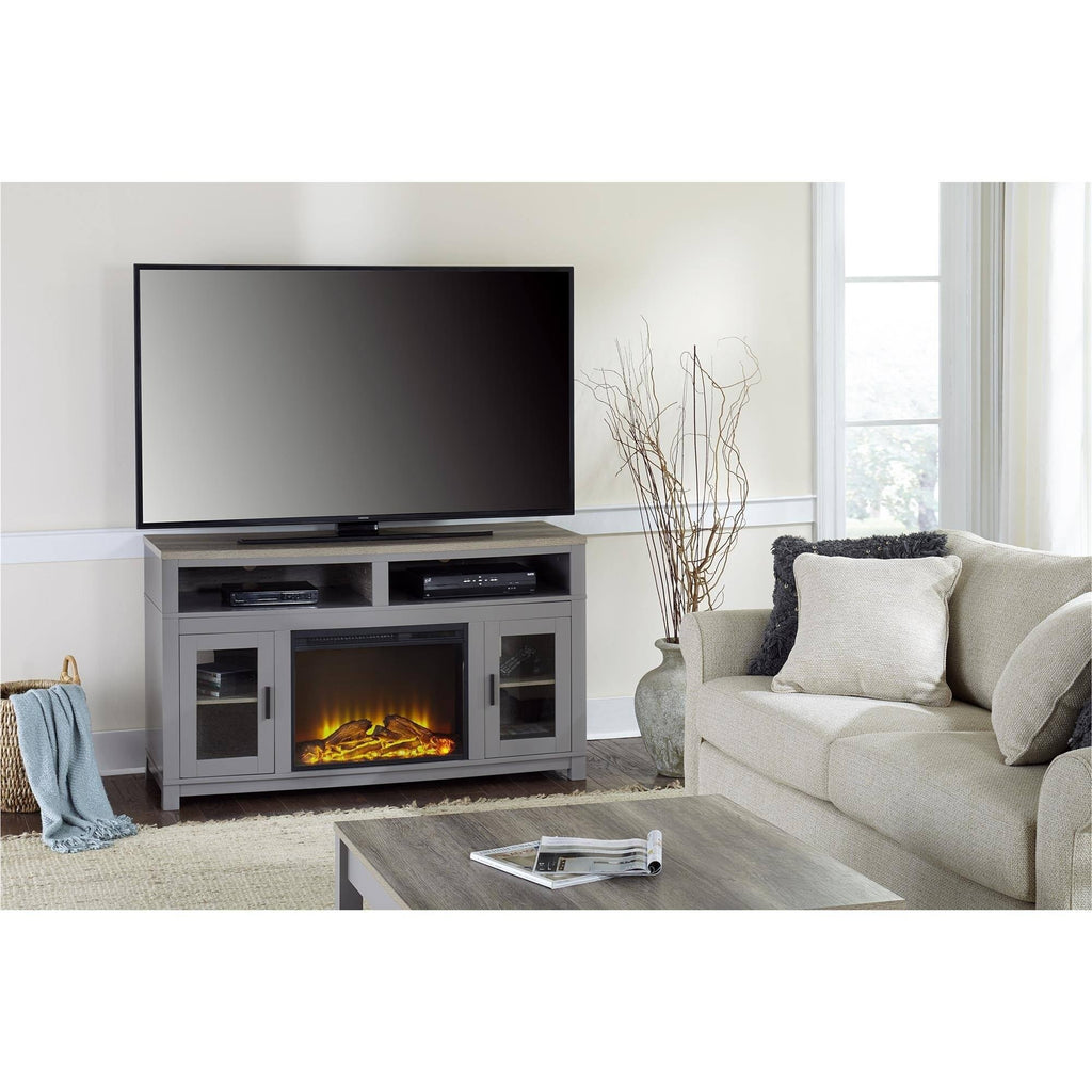 Black Electric Fireplace TV Stand F589