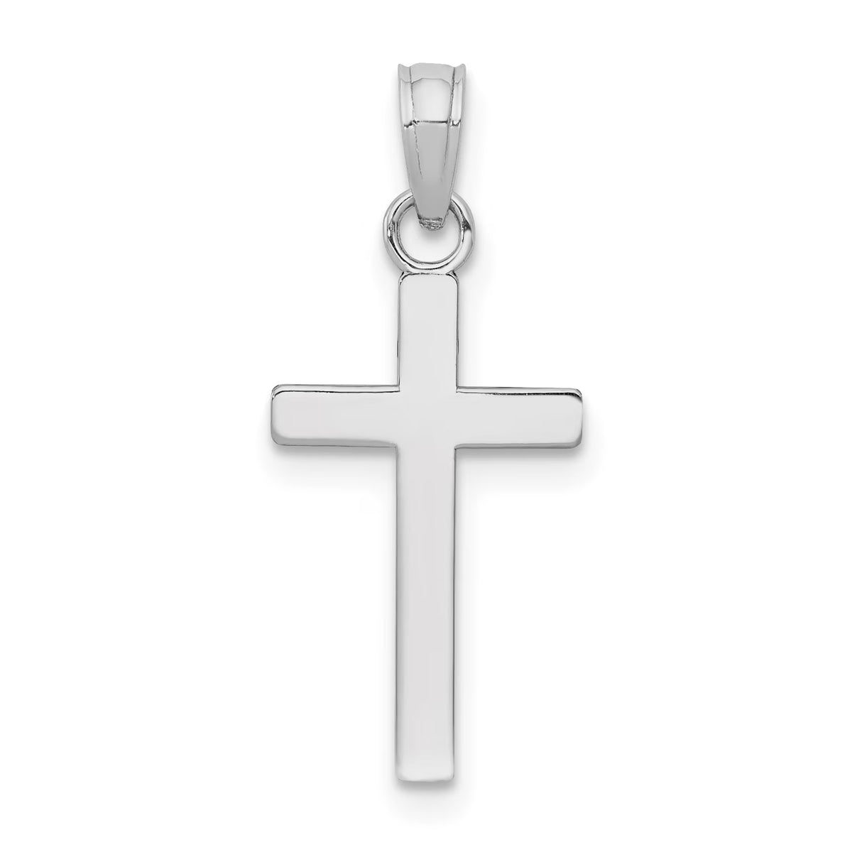 10K White Gold Polished Cross Pendant O5343
