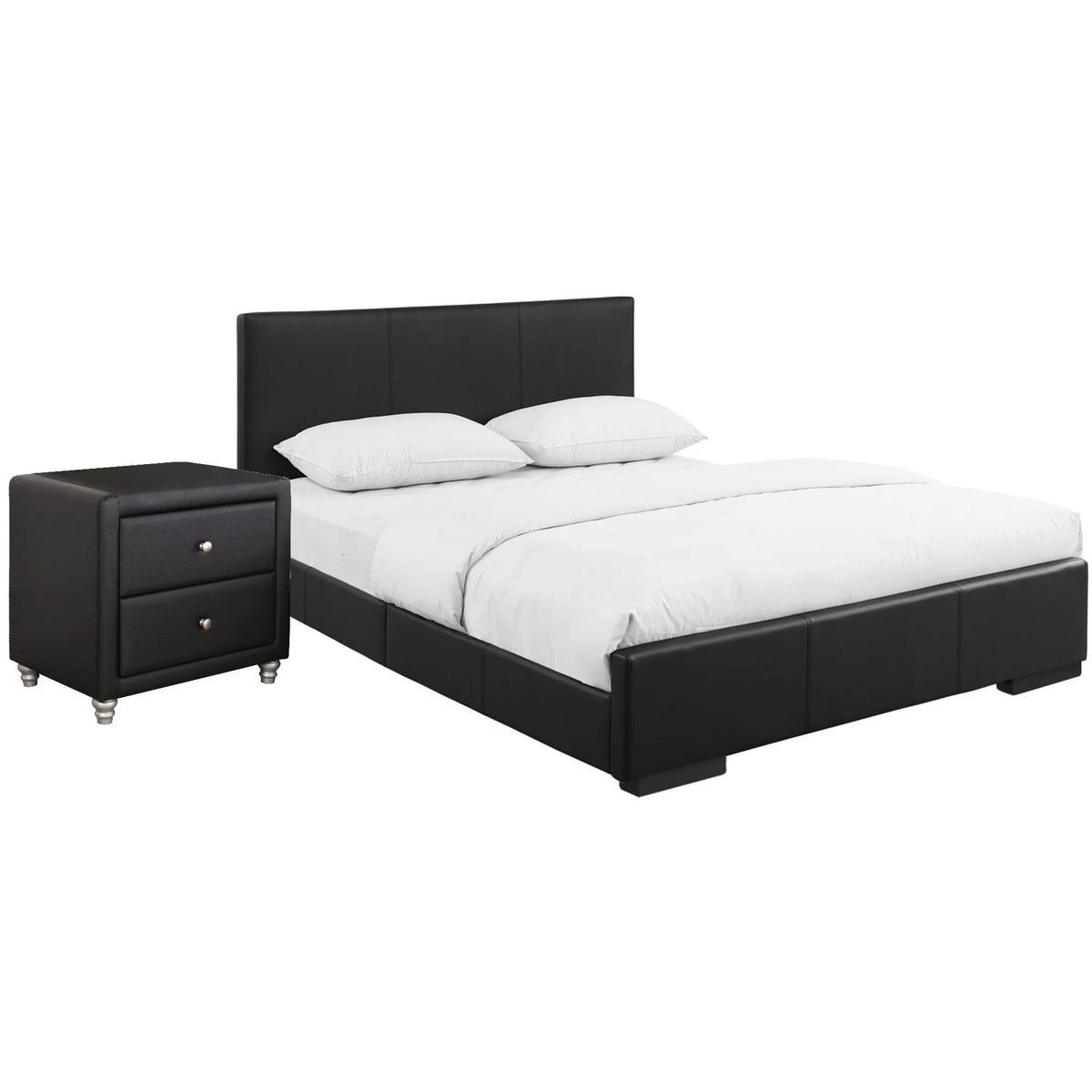 Black Upholstered King Platform Bedroom Set P5218