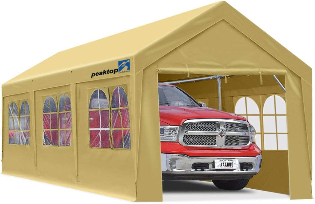 10 x 20 ft Heavy Duty Carport Canopy with Removable Sidewalls I732