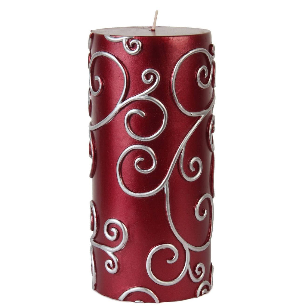 Purple Scroll Pillar Candle 12Pcs G833
