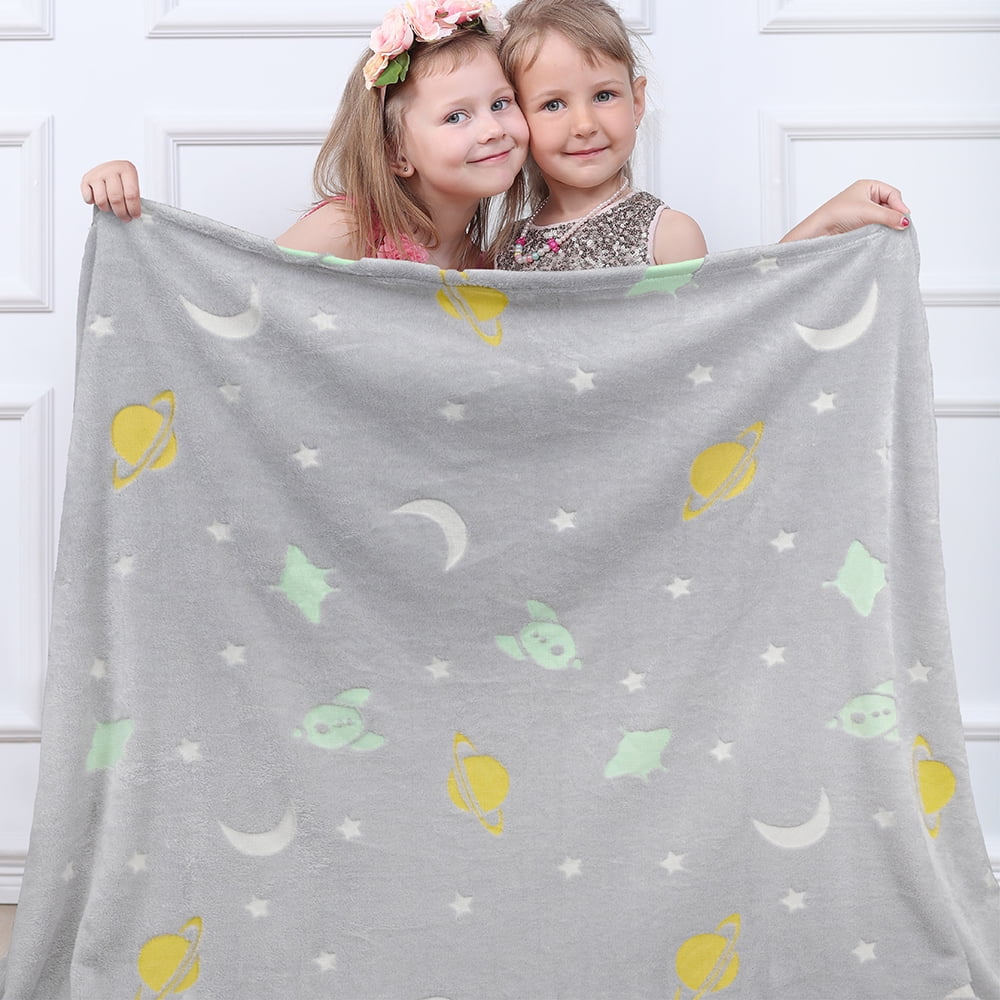 Glow in the Dark Soft Plush Fleece Blanket, 50x60 Q402180