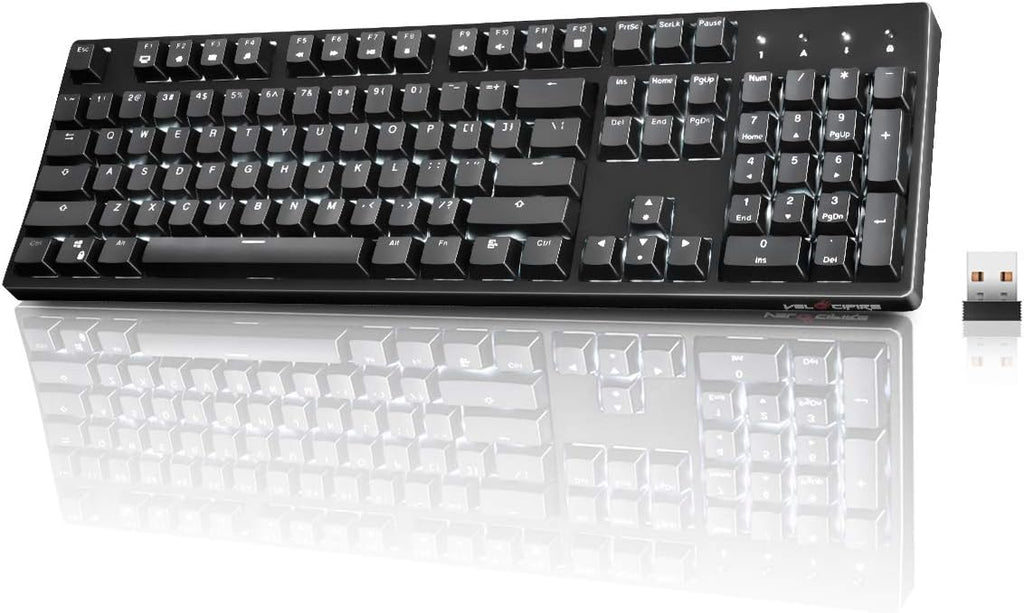 White 104-key Ergonomic Mechanical Keyboard with Red Switches D308