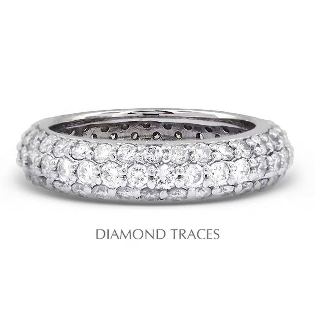 14K White Gold Pave Setting Diamond Eternity Ring Q455628
